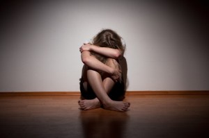 Depressed young lonely woman